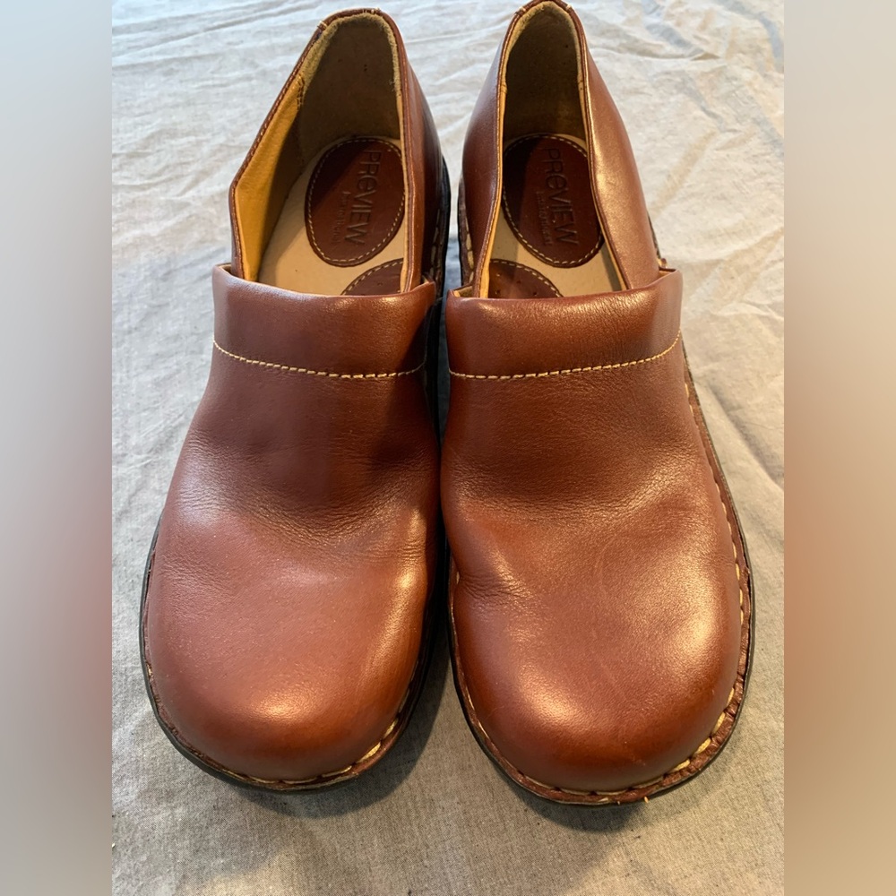 Preview International Chestnut Leather Slip-Ons